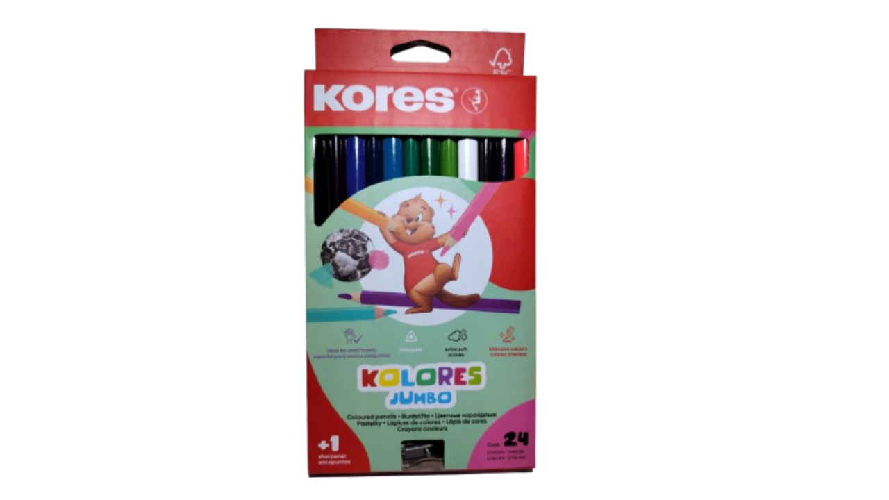 Lápices de colores jumbo x 24 unid KORES